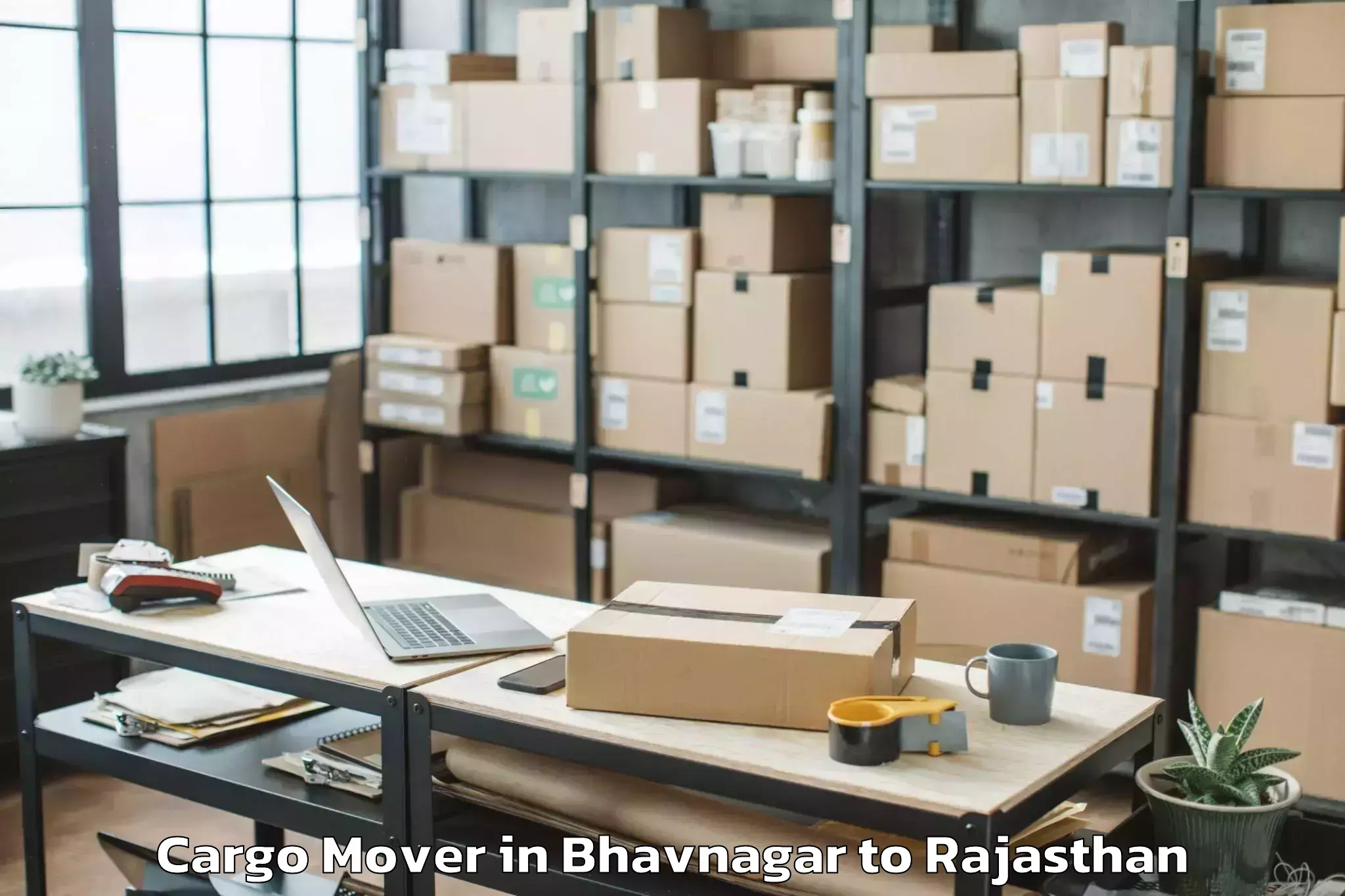 Top Bhavnagar to Mewar University Chittorgarh Cargo Mover Available